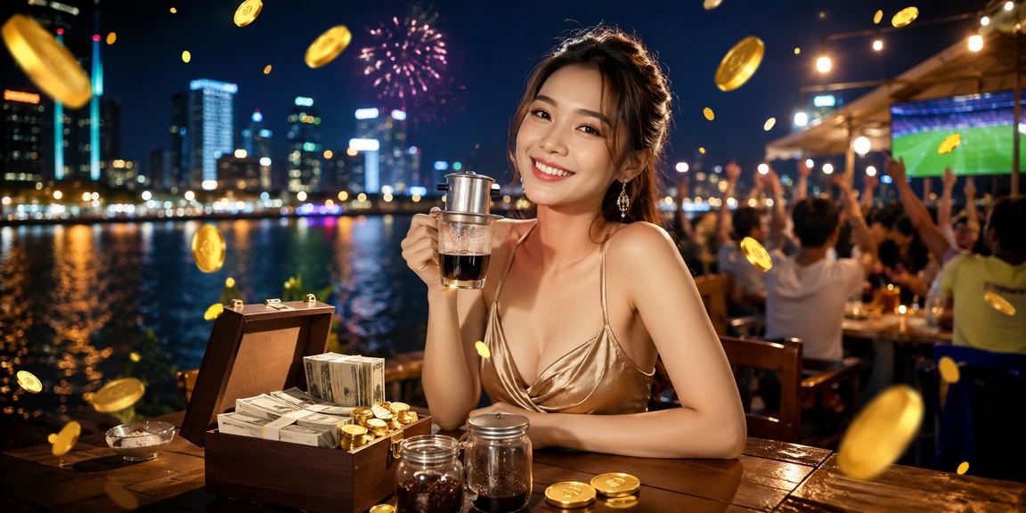 Người dùng tại vùng Mekong thưởng thức cà phê trong khi tìm hiểu các điều khoản sử dụng dịch vụ cá cược